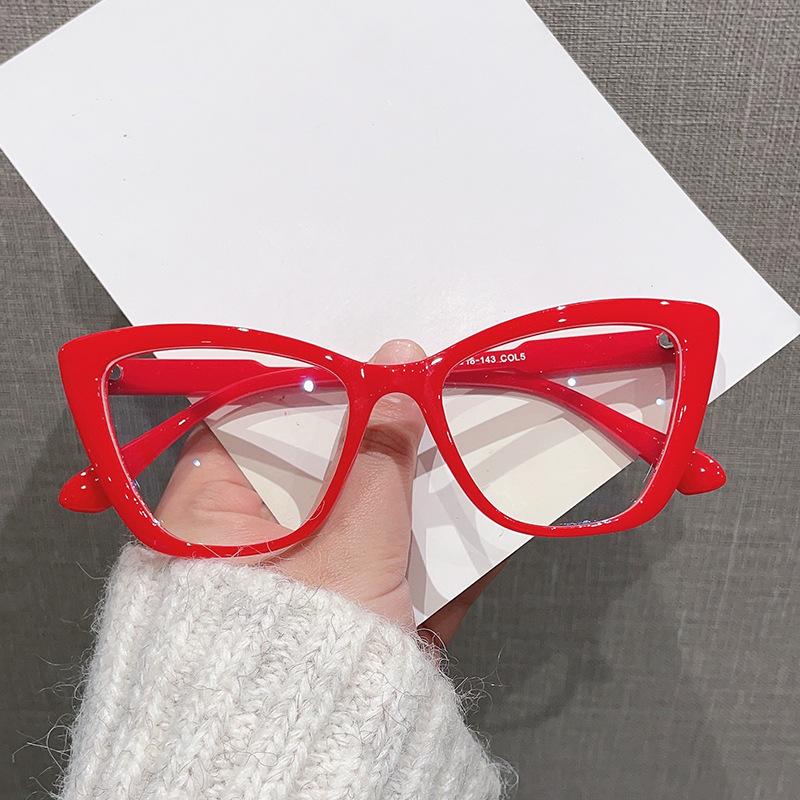 Трендовые розовые очки «кошачий глаз» женские новые модные цветные прозрачные очки женские пластиковые очки с оправой против синего света