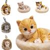 15 см Мультяшная Креативная Плюшевая Кукла Кошка Симуляция Гнезда Кошки Желтый Серый Коричневый Животное Набитая Игрушка Домашний Декор Подарок Для Детей