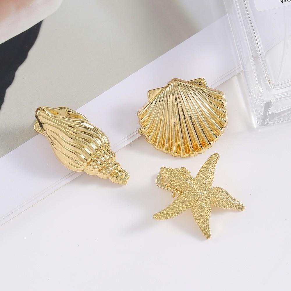 Vacation Style Starfish Hair Clip Golden Color Hair Accessories Cute Duckbill Hair Clip Wedding