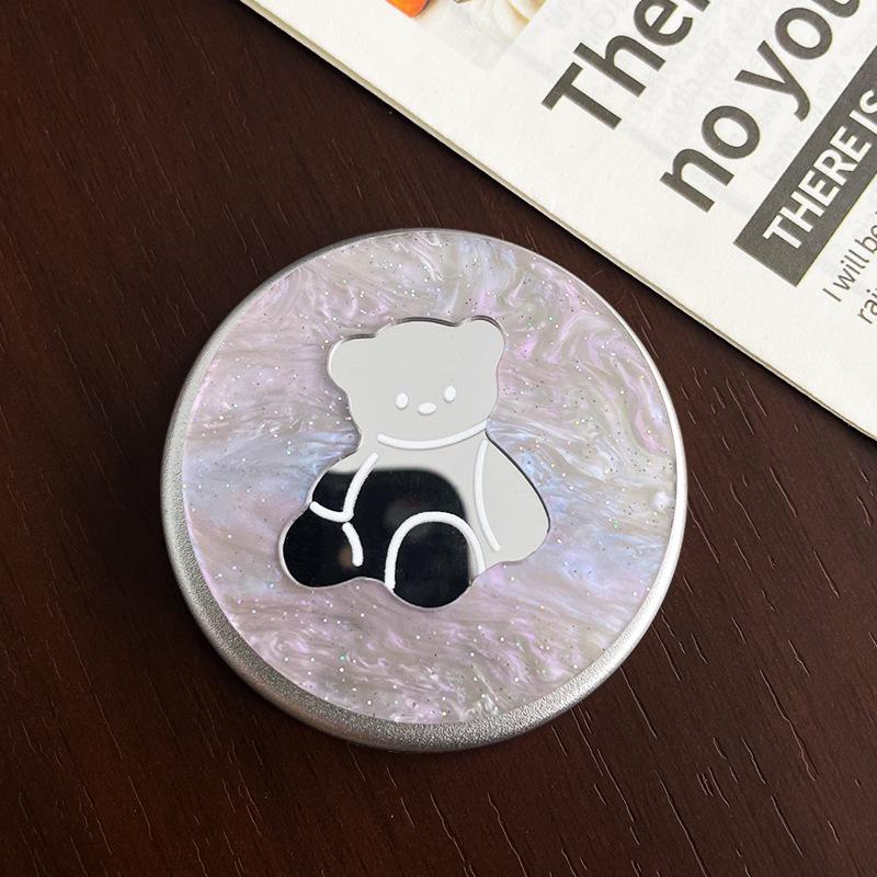 MagSafe Magnetic Cartoon Bear Rabbit Mirror Stand with Super Strong Adsorption and Retractable Airbag for Desktop Use