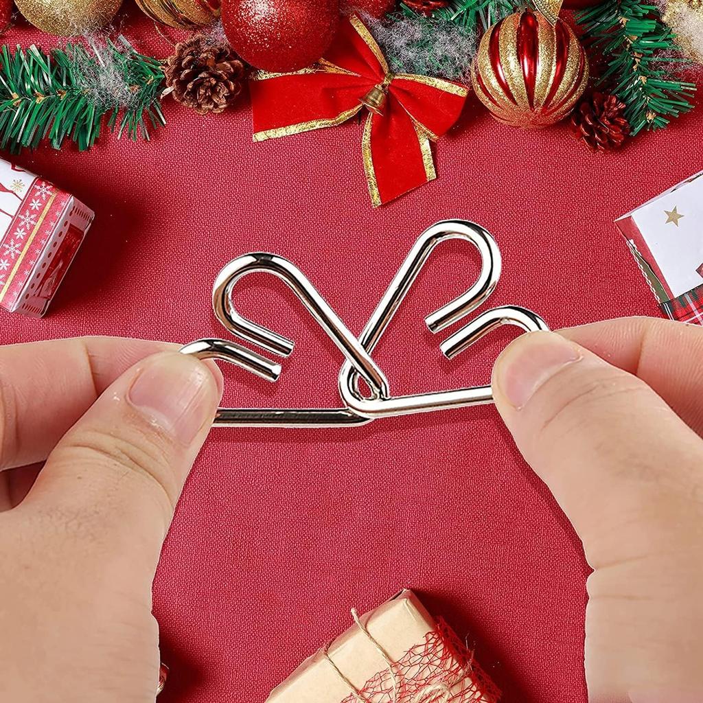 OBEST Christmas Puzzle Set of Advent Wire 3D Brain Training Hand Educational IQ Ages Rings, 24, Calendar, Puzzle, Metal, Puzzle, Toy, Puzzle, Game,