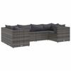VidaXL Garden Lounge Set 6 Pcs with Cushions Grey Wicker, Outdoor Sofa Set, Garden Corner Sofa, 3308250