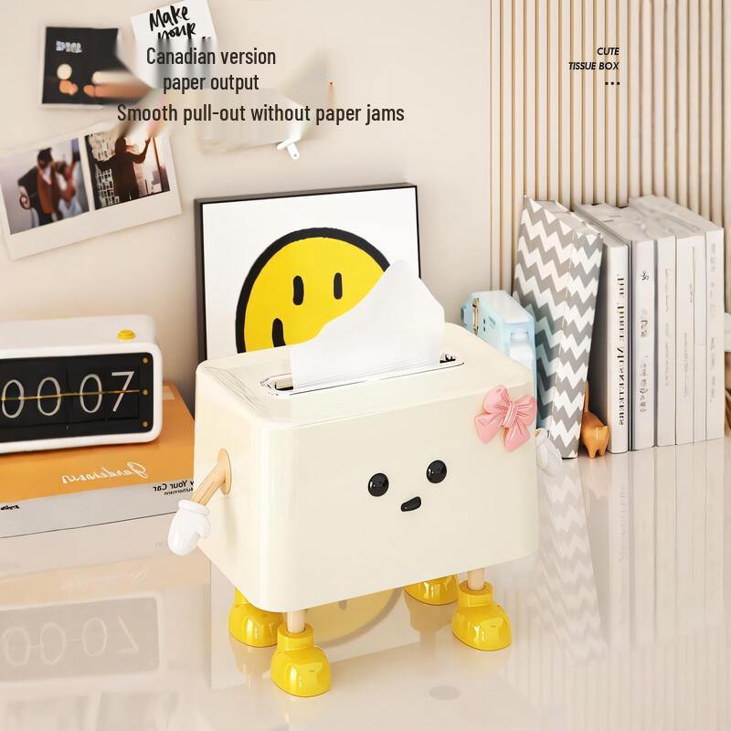 Cute Cream White Bowknot Tissue Box