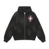 Cross-border American valley dream new letter hot diamond washed old hooded sweater loose zipper jacket