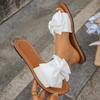 Women Slippers Trend Bow Anti Slip Sandals Wear-resistant Shoes Women Soft Sole Flat Heel Slippers Home Slides Women