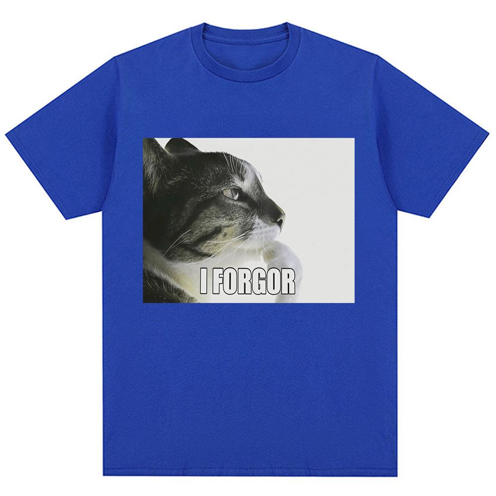 Я Забыл Смешной Мем с Котом Графическая Футболка Мужская Женская Модная Юмор Винтажные Футболки Оверсайз Хлопок Повседневная Футболка Уличная Одежда Подарки