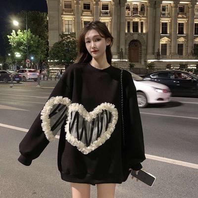 Женские худи в корейском стиле, повседневные, с 3D сеткой, с круглым вырезом, с длинным рукавом, свободные, пуловеры, осенние топы