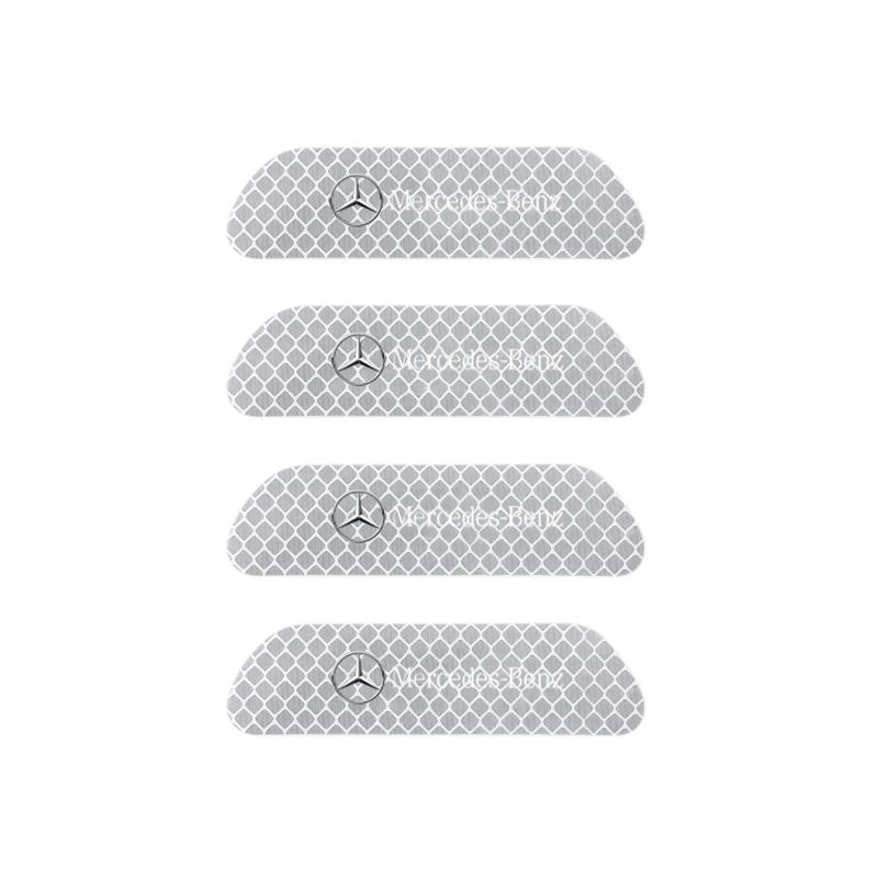VFO1 4PCS Car Door Reflective Sticker Warning Reflector Sticker Decal Auto Styling For Mercedes benz AMG A B C E G CLA GLK CLASS W221