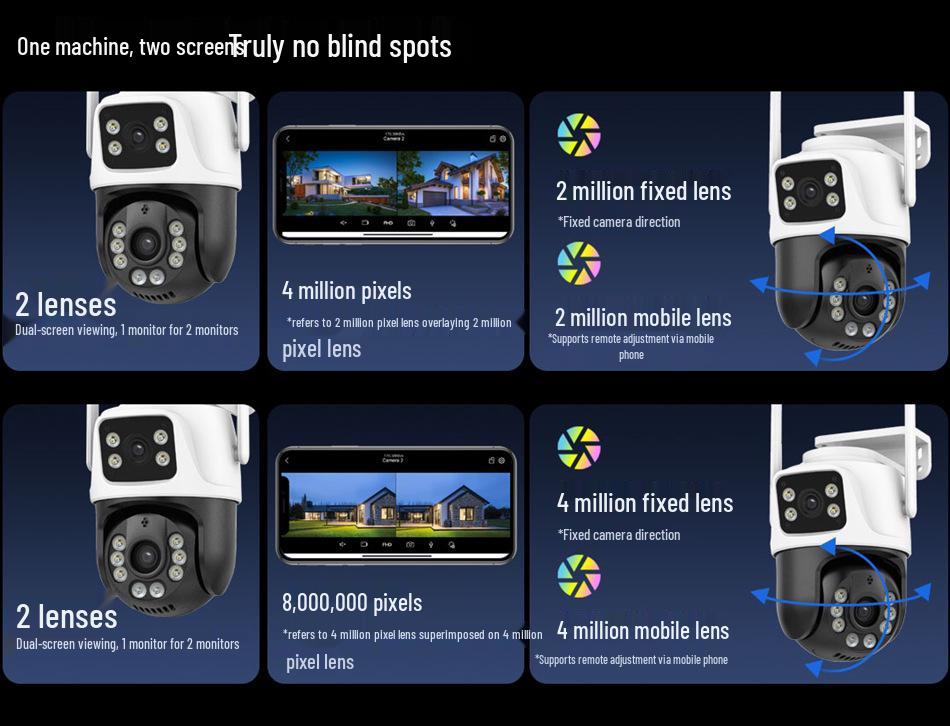 iCSee 6MP Dual-Lens PTZ Camera: Outdoor Waterproof HD Surveillance with Full-Color Night Vision