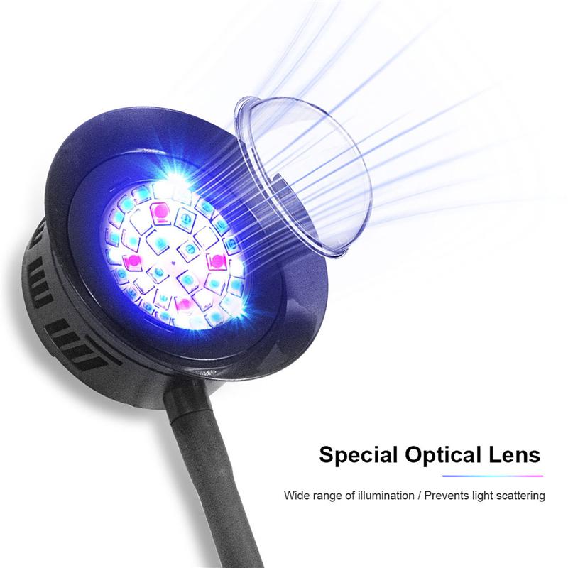 30 Вт пристегивающаяся лампа для аквариума с кораллами, лампа для аквариума с морской водой, 3-скоростная светодиодная лампа с регулировкой яркости для рифов, освещение аквариума с водорослями 220 В