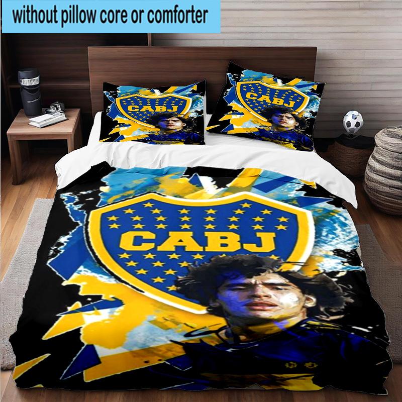 3pcs Boca Football Club Printed Bedding Set Duvet Cover Closure Includes 1 Duvet Cover & 2 Pillowcases Bedding Sets Home Decor Gifts