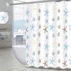 Cartoon Pattern Starfish Bathroom Shower Curtain Bathroom Partition Curtain Light Opaque Waterproof Material Bathroom More Refre
