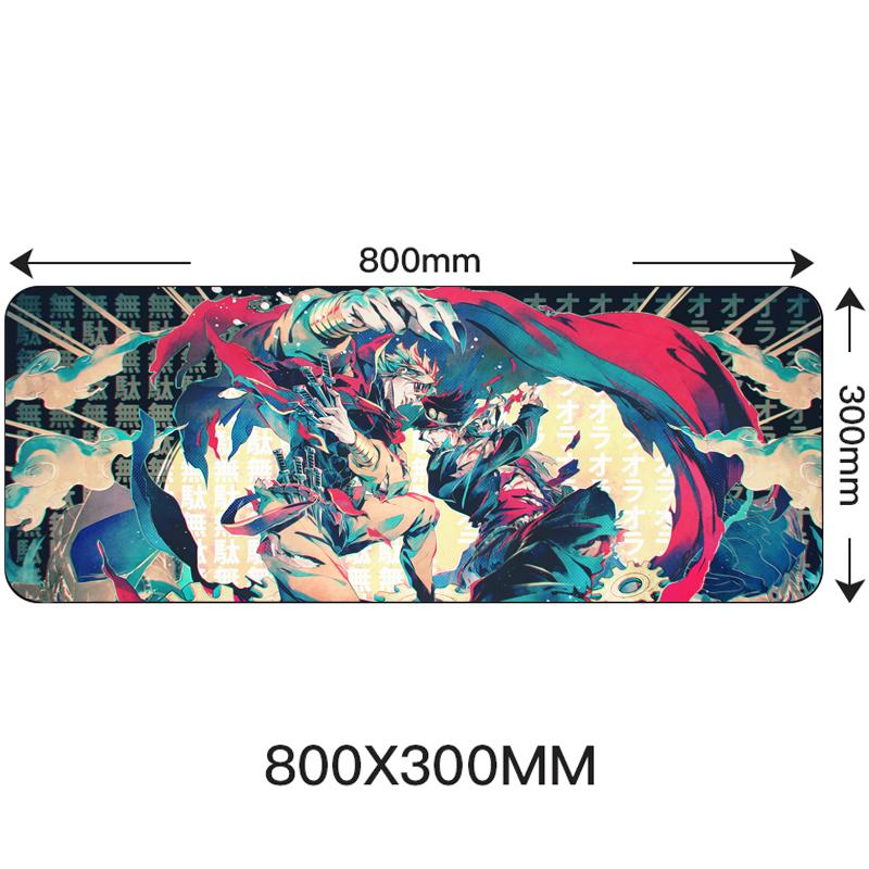 Большой игровой коврик для мыши 80x30 см с заблокированным краем, аниме, компьютерный резиновый коврик для мыши JOJO Bizarre Adventure