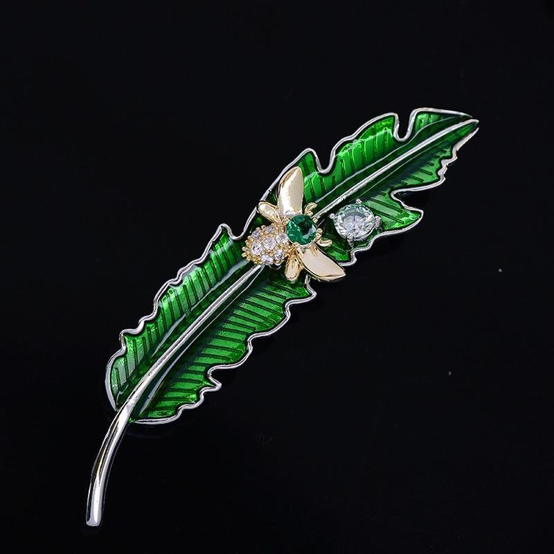 Blucome Эмалированные броши в форме листа для женщин и мужчин, пальто, булавки для хиджиаба