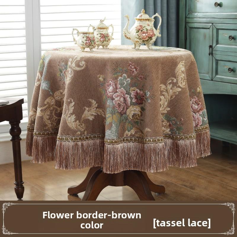 Горячая распродажа Европейская скатерть с бахромой и кружевом, шенилловая прямоугольная салфетка на кофейный столик, легкая роскошная скатерть для обеденного стола