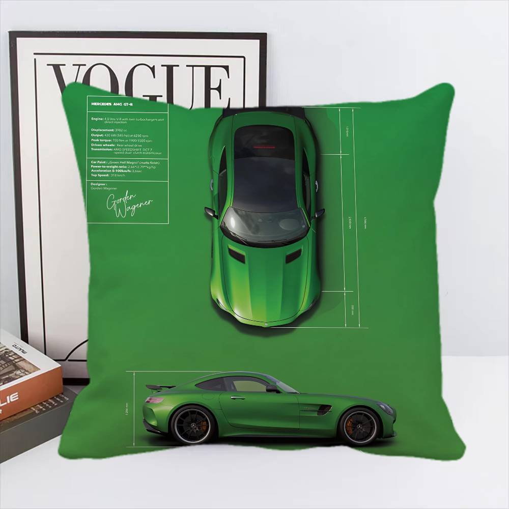 Наволочка для подушки Colorprint Cars Квадратная подушка Спальня Диван Досуг Комфортная подушка Автомобиль Гостиная Домашнее украшение