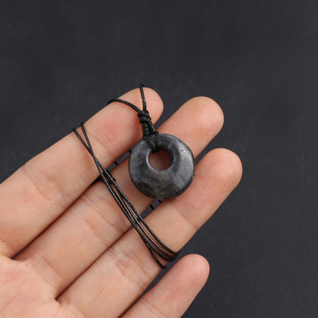 Новый стиль ожерелье натуральный камень белый нефрит/агат/лабрадорит ожерелье круглый кулон для женщин подарок на день рождения