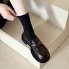 Платформа Британский стиль маленькие кожаные туфли женские весна 2025 новые японские толстый каблук повседневные универсальные одинарные туфли лоферы