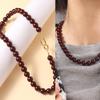 Light Luxury Agate Choker Vintage Clavicular Chain Vermilion Red Beaded Necklace Daily Wear