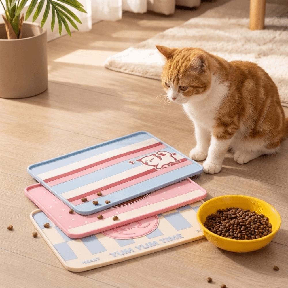 Anti-fouling Pet Placemat Non-slip Cat Drinking Feeding Mat Pet Feeding Pad  Floor Protector