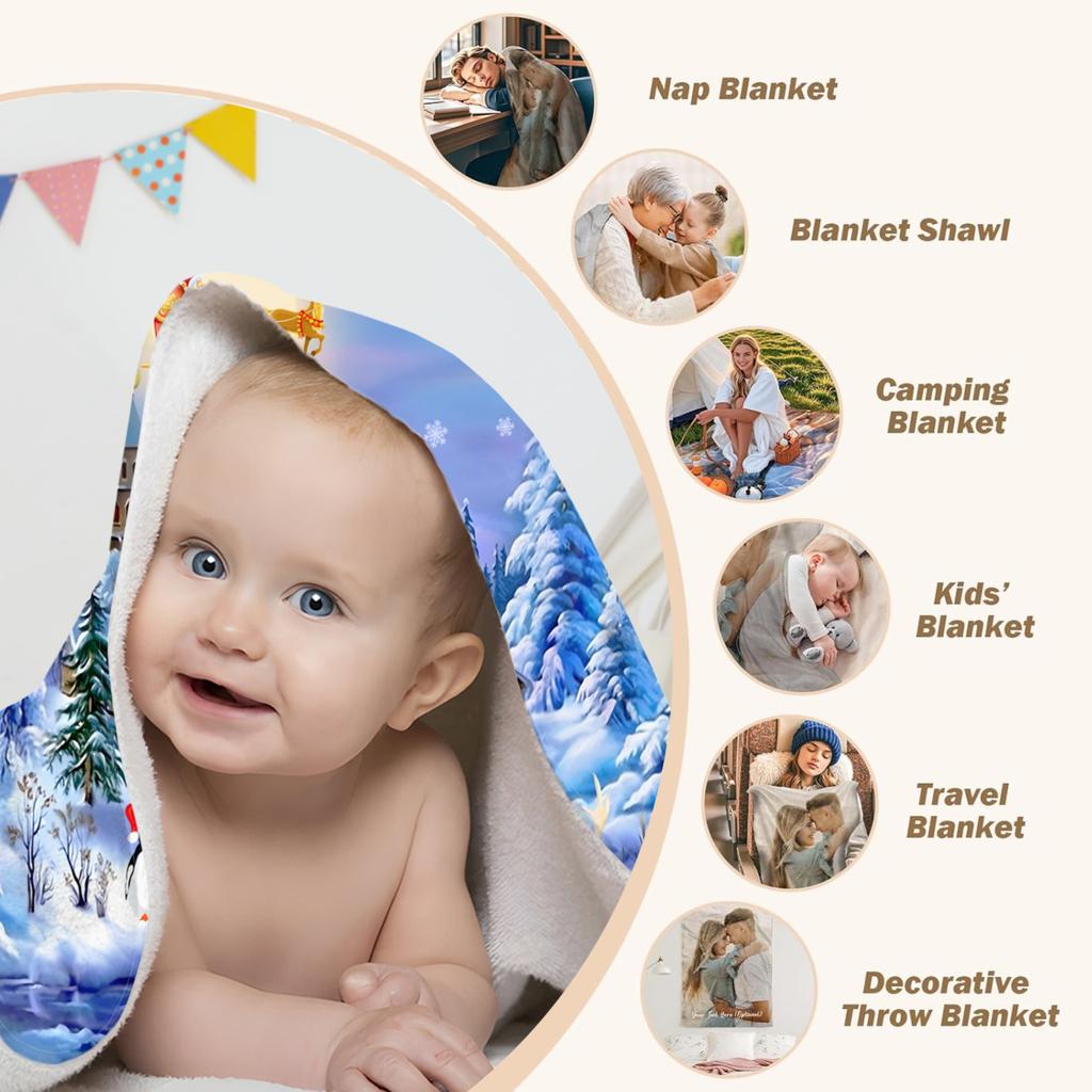 1 шт. Синий Рождественский Плед Снежный Олень 3D Принт Гладкий Фланелевый Плед для Дома Гостиной Спальни Декор Новогодний Рождественский Подарок