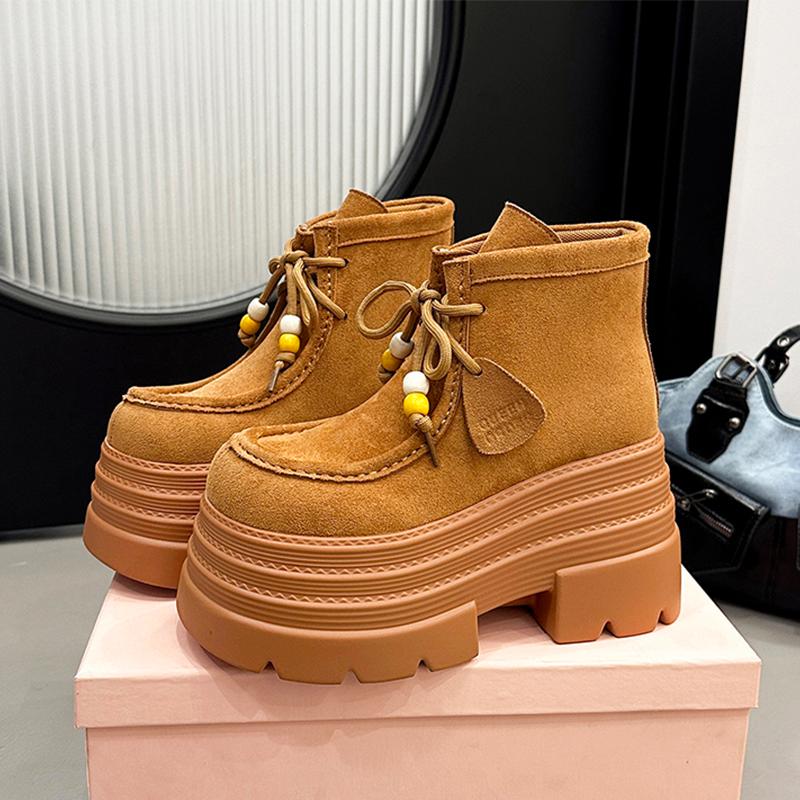 Платформенные ботильоны женские туфли на высоком каблуке дизайнерские шнурованные обувь модные зимние короткие женские ботинки новый тренд спорт mujer botas
