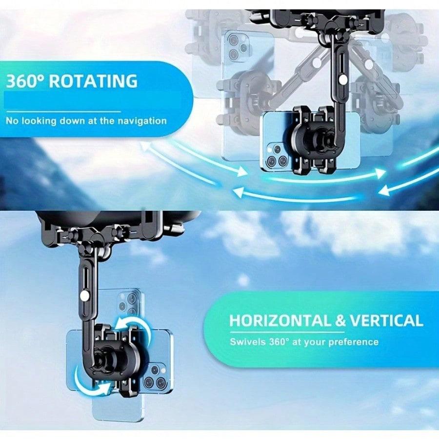 Вращающийся на 360° и выдвижной автомобильный держатель для телефона, кронштейн для зеркала заднего вида автомобиля, многофункциональный регулируемый универсальный держатель для телефона