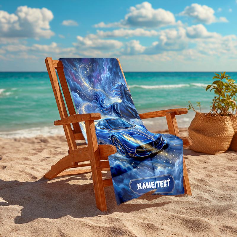 1PC Custom Name Galactic Horse Beach Towel Highly Absorbent And Sand-Resistant Towel for Swimming, Pool, Yoga, And Travel Lightweight