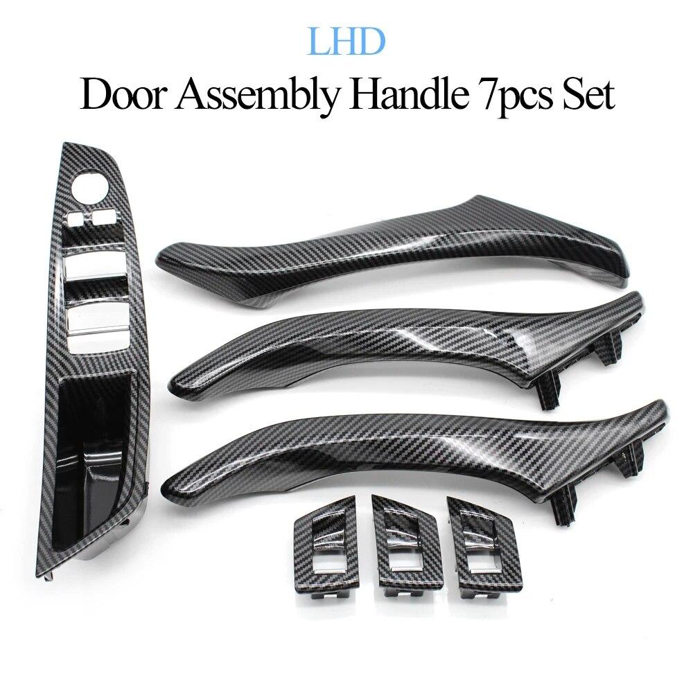 LHD RHD Carbon Fiber Car Interior Door Armrest Pull Handle Panel Trim Set For BMW 5 Series F10 F11 520i 523i 525i 528i 530i 535i