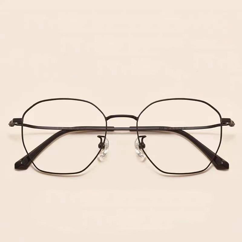 Сверхлегкая титановая оправа. Художественная оправа для очков в стиле ретро. Может быть оснащена полигональной оптической оправой для очков с защитой от синего света по рецепту.