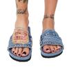 Denim Summer Modern Slippers Outside Low Heel Ladies Shoes 2024 High Quality Flat with Solid Shallow Punk Women's Slippers