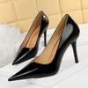 European and American Fashion Super High Heel Shallow Mouth Pointed Bright High Heel Shoes Women's Shoes Single Shoes