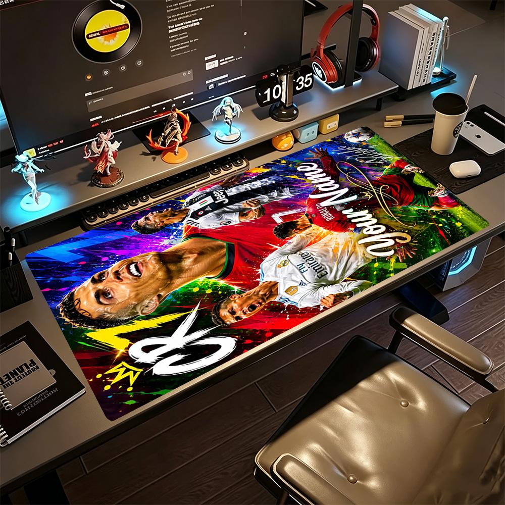 Cristiano Ronaldo (102) Customize Text Mouse Pad Gamer Mousepad HD Print Desk Pad Non-Slip Rubber Base Office Desk Accessory