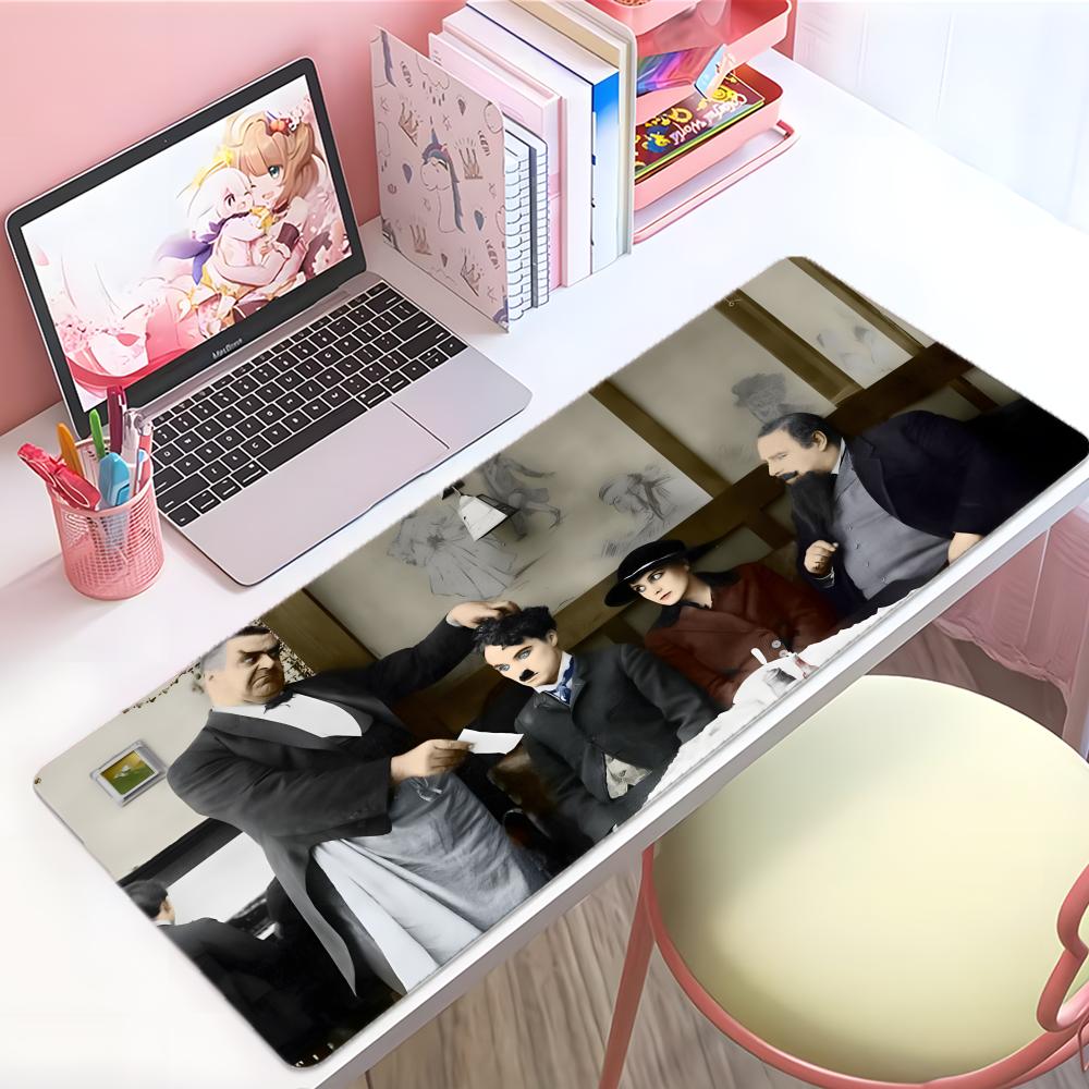 Classic Funny Actor CCharlie Chaplin Mouse Pad Large Thick Desk Pad Stitched Edges Gaming Mouse Mat For Pc