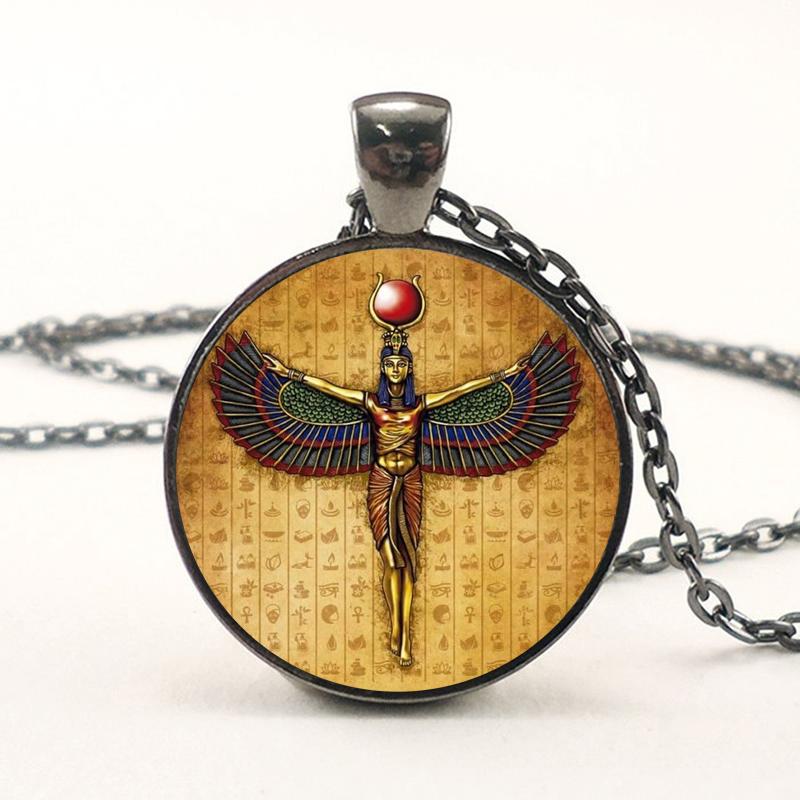 Египетская богиня Исида колье ожерелье Древний Египет Бог воротник ожерелья для женщин и мужчин модные шейные воротники серебряная цепочка