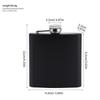 8oz Matte Black Stainless Steel Portable Hip Flask