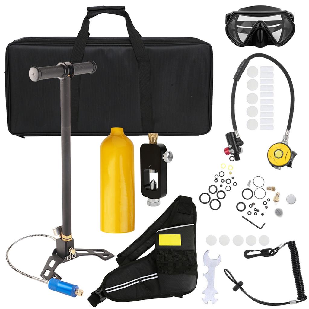 Dive Equipment 1L Rebreather Lanyard Storage Bag Scuba Adapter Inflate Pump Handbag Goggle