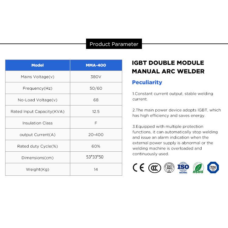 Naishunjia MMA-400 Мощный промышленный сварочный аппарат 380 В для генераторов