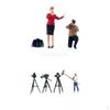 Hand Painted 1:64 Figures Interview Scene Tiny People Miniature Movie Character for Train Railway