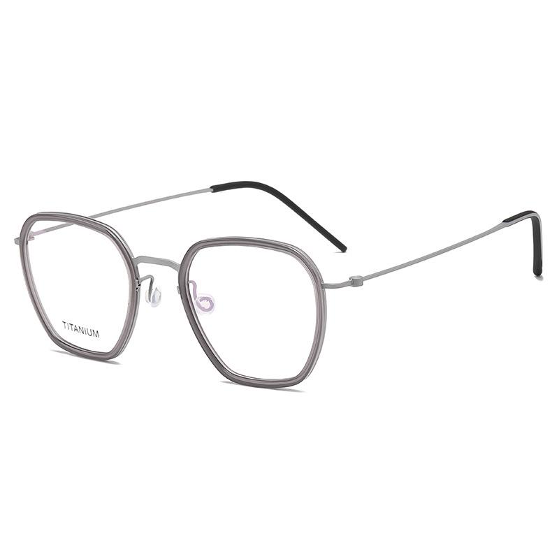 Linde Pure Titanium Women's Literary Fashion Glasses, Retro Acetate Frame for Business or Commute, Unisex Style