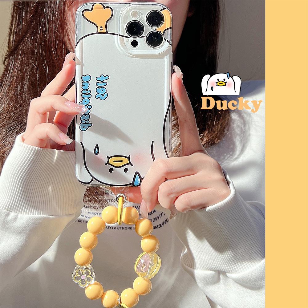 Stand Duck Iphone16 IPhone 17 with Bracelet 14 Suitable for 15pro Lanyard 11 Protective Cover XS 8