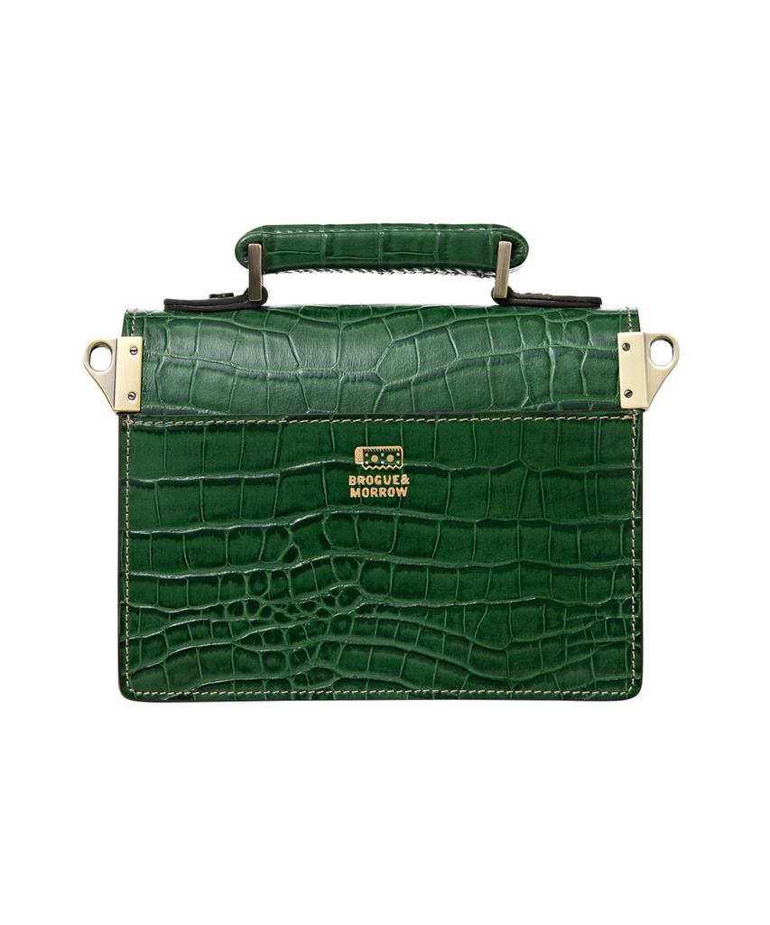 Brogue And Morrow Croco Nemo Bag (Olive)