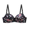 Print Push Up French Lace Women's Underwear Sets ABC Cup Bra And Panty Deep V Brassiere