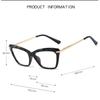 SHAUNA Spring Hinge Unique Faceted Eyeglasses Frame Women Transparent Cat Eye Glasses UV400