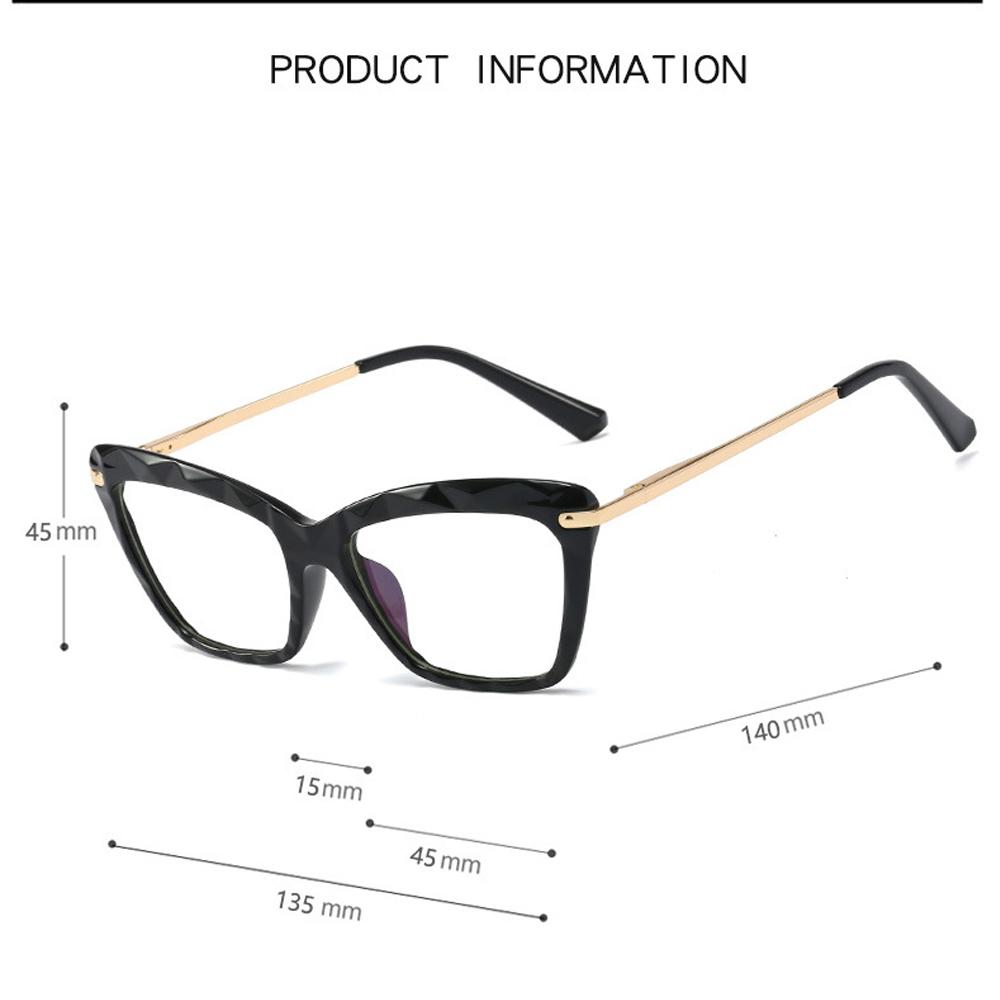 SHAUNA Spring Hinge Unique Faceted Eyeglasses Frame Women Transparent Cat Eye Glasses UV400
