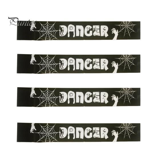 4 шт. предупреждающих лент на Хэллоуин, набор, жуткая предупреждающая декоративная лента, печатная лента на тему Хэллоуина для вечеринок в домах с привидениями, наружных украшений