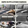 4 Piece Garden Furniture Set Outdoor Sofa Set With HDPE Slatted Loveseat Armchairs Coffee Table Metal Frame Black