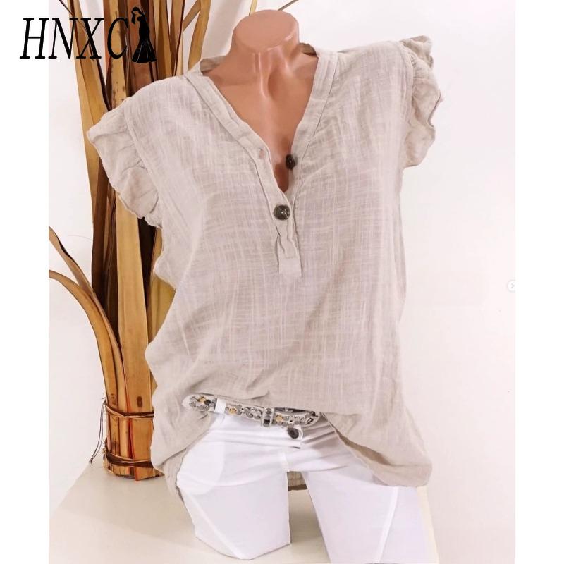 HNXC Women's Fashion Casual Solid Color Print Sleeveless V Neck Blouses & Shirts