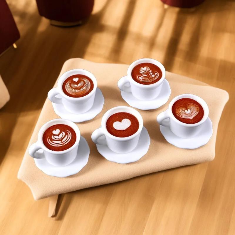 10pcs/1 Set 1/12 Scale Miniature Dollhouse Coffee Cup Drinks Kitchen Food for Blyth BJD Doll Accessories Girl Toy