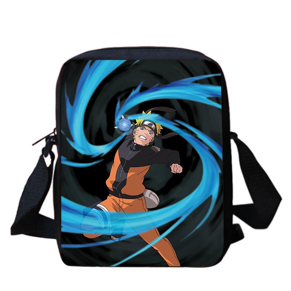 Детская сумка через плечо из аниме NARUTO, легкая и прочная, с регулируемым ремнем, надежная молния, для школы и повседневного использования, для мальчиков и девочек 5-11 лет